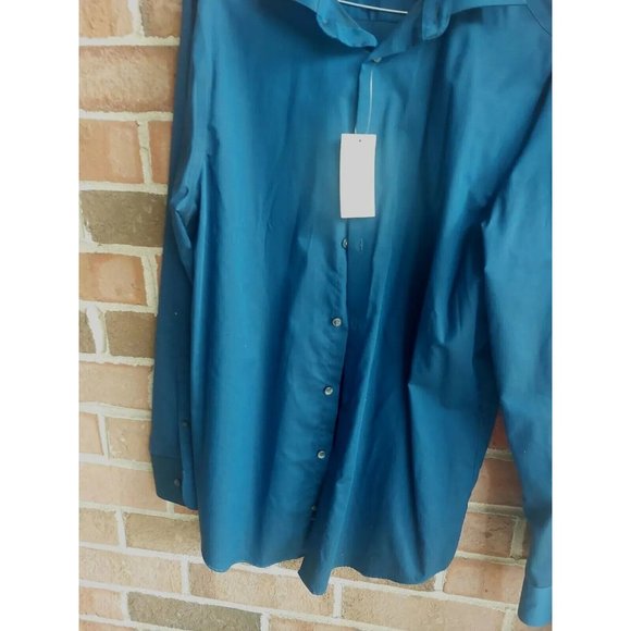 Calvin Klein Men's Dress Shirt Regular Fit Non Iro -Med $75 For Less Make Offers - Picture 10 of 10